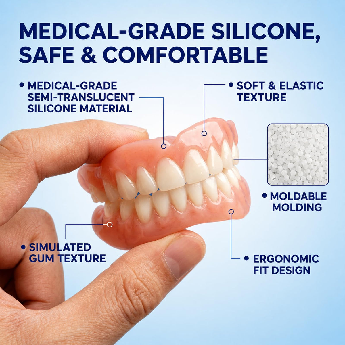 Silicone Dentures Set for Upper and Lower T561
