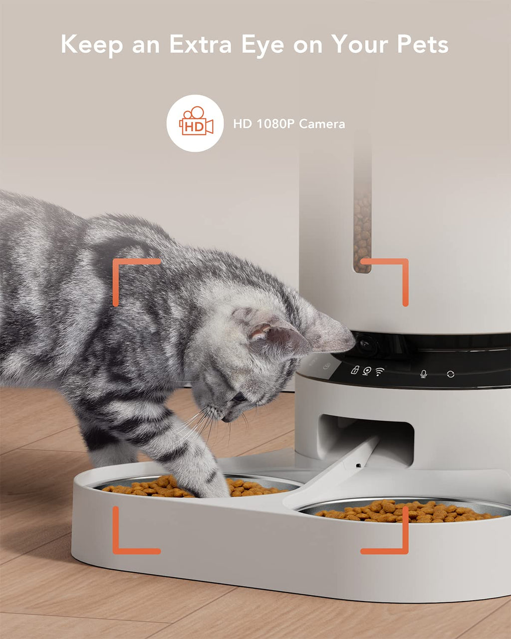 Automatic Cat Feeder with Camera 1080P HD Video 5G WiFi 2-Way Audio A551