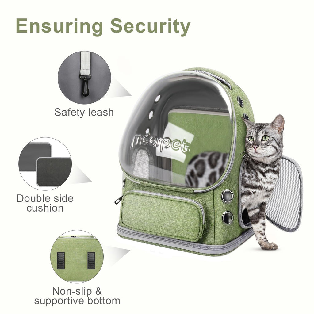 Green Expandable Breathable Pet Backpack Carrier O19811