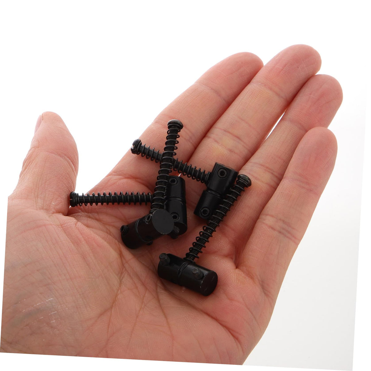 Metal Bass Guitar Bridge Saddles, 4-string, 2 Sets Black Y91870