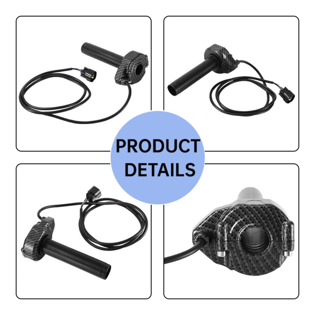 Electric Dirt Bike Twist Throttle Metal Housing Ribbed Grip 3 Pin Sealed Connector Q780