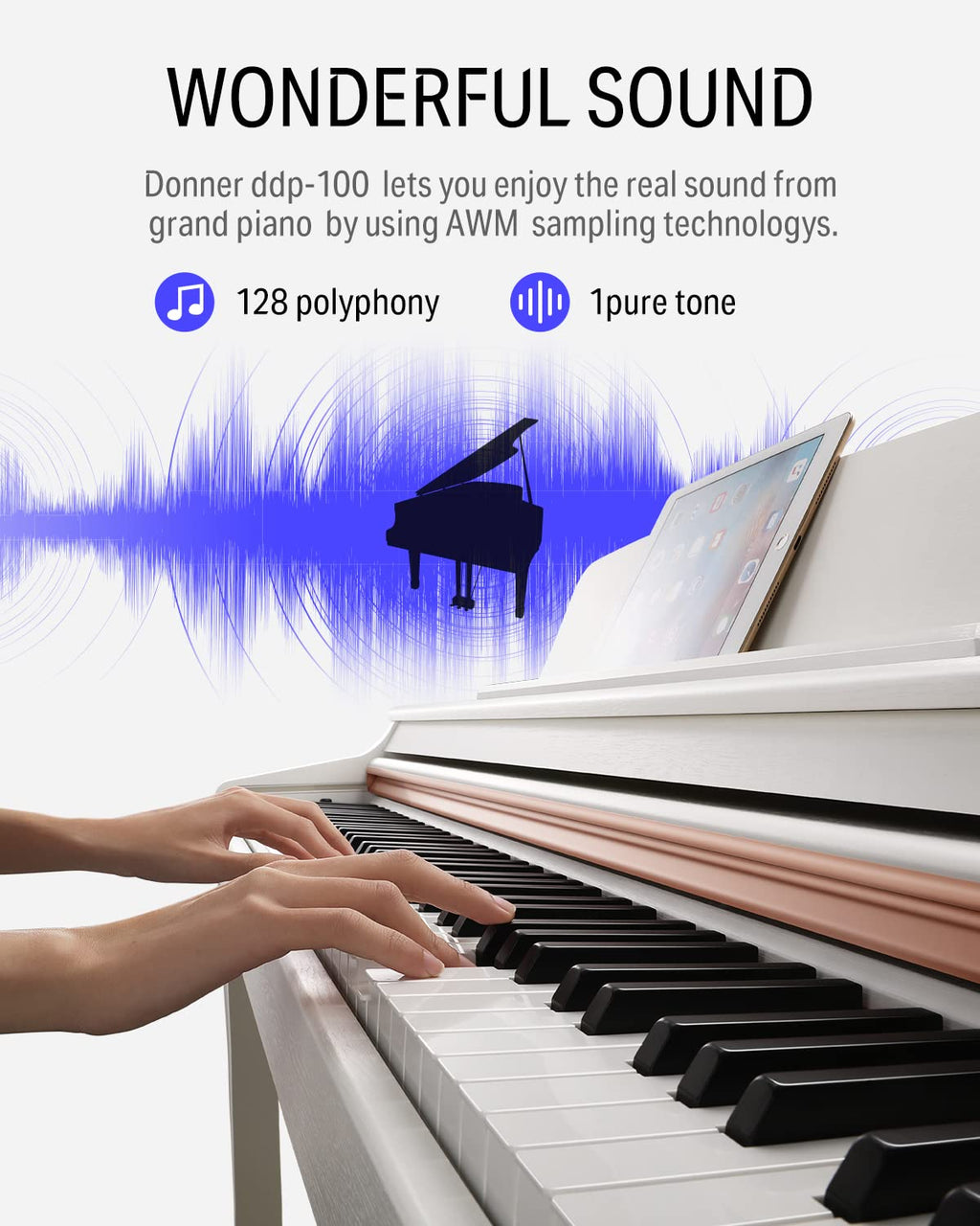 88-Key Weighted Action Digital Piano with Furniture Stand R9861