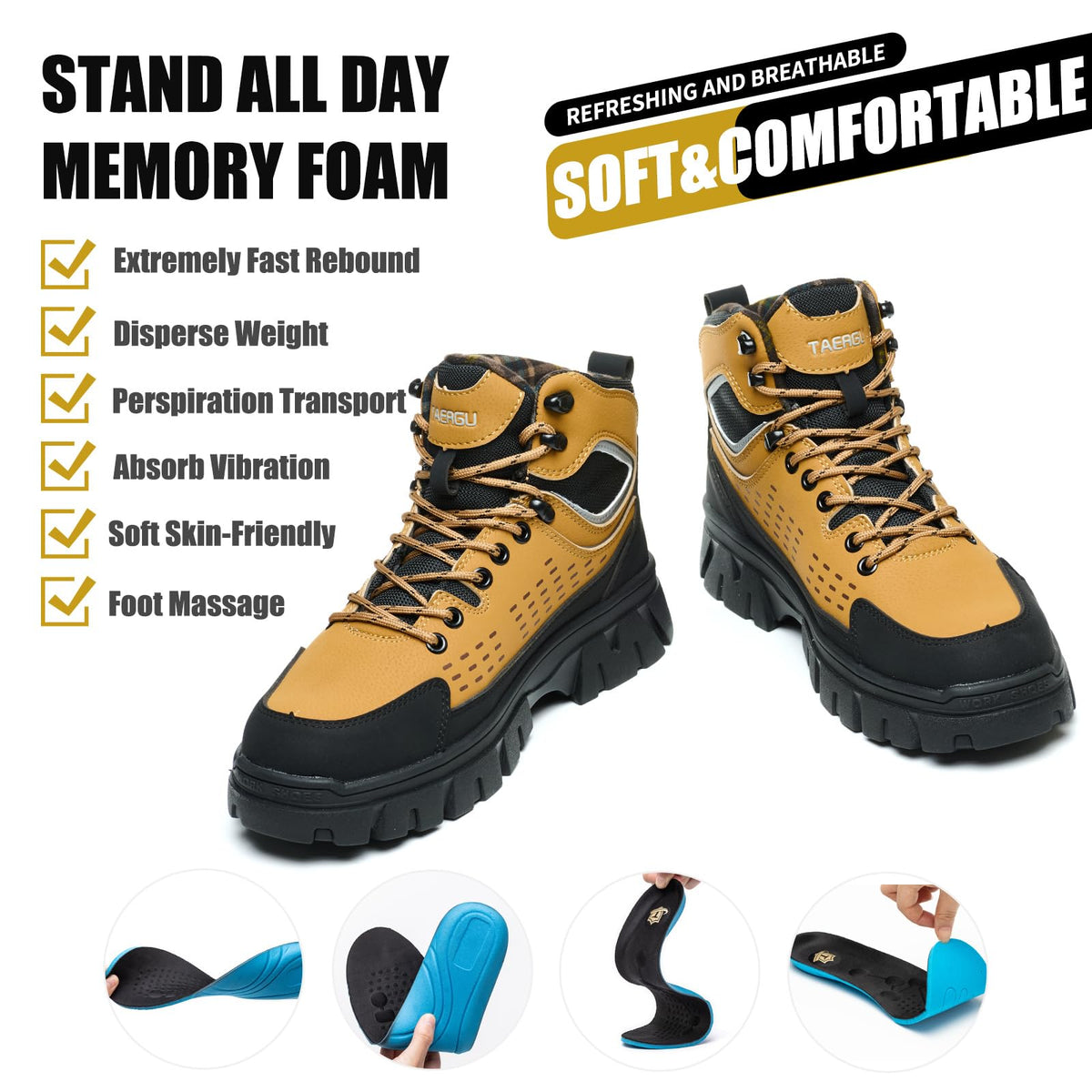 Steel Toe Work Boots 6" Waterproof D331