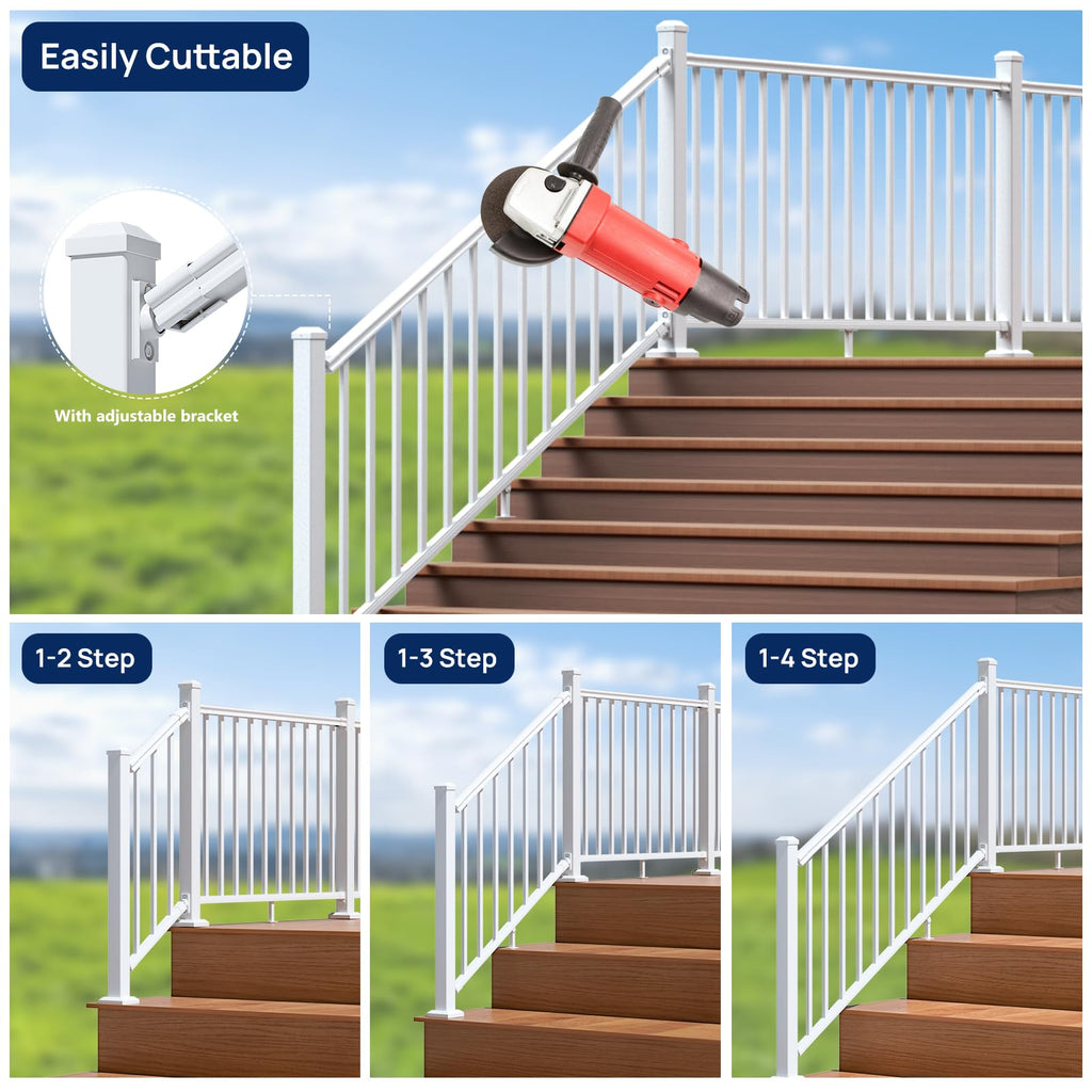 White Modular Stair Railing Kit Z22527