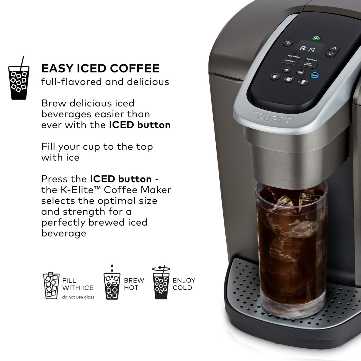 Single Serve K-Cup Pod Coffee Maker, 8 to 12oz Brew Size, Programmable D57915