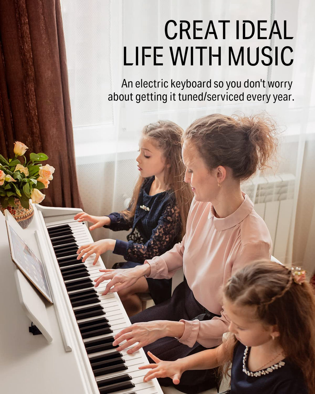 88-Key Weighted Action Digital Piano with Furniture Stand R9861