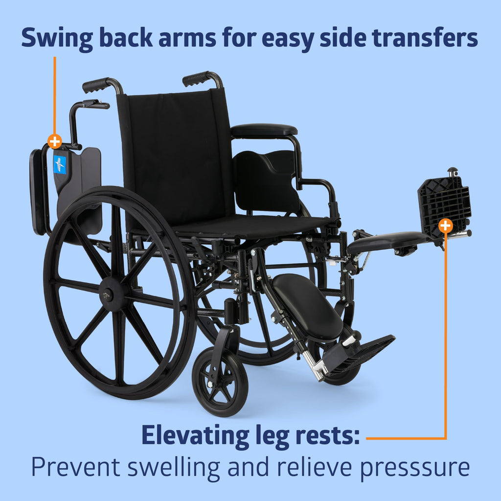 Lightweight Wheelchair with 18" Wide Seat and 300 lb. Weight Capacity J594836