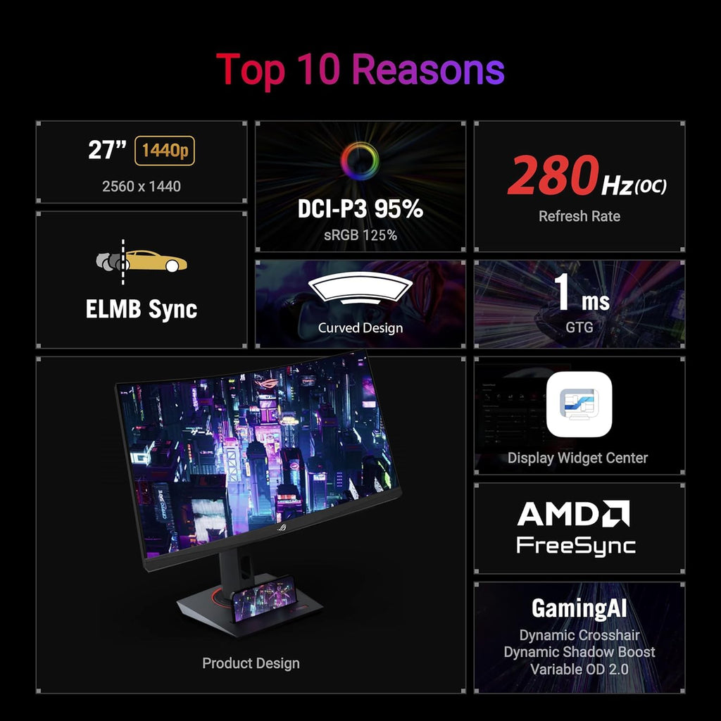 27" Curved 280Hz QHD Gaming Monitor Z776357