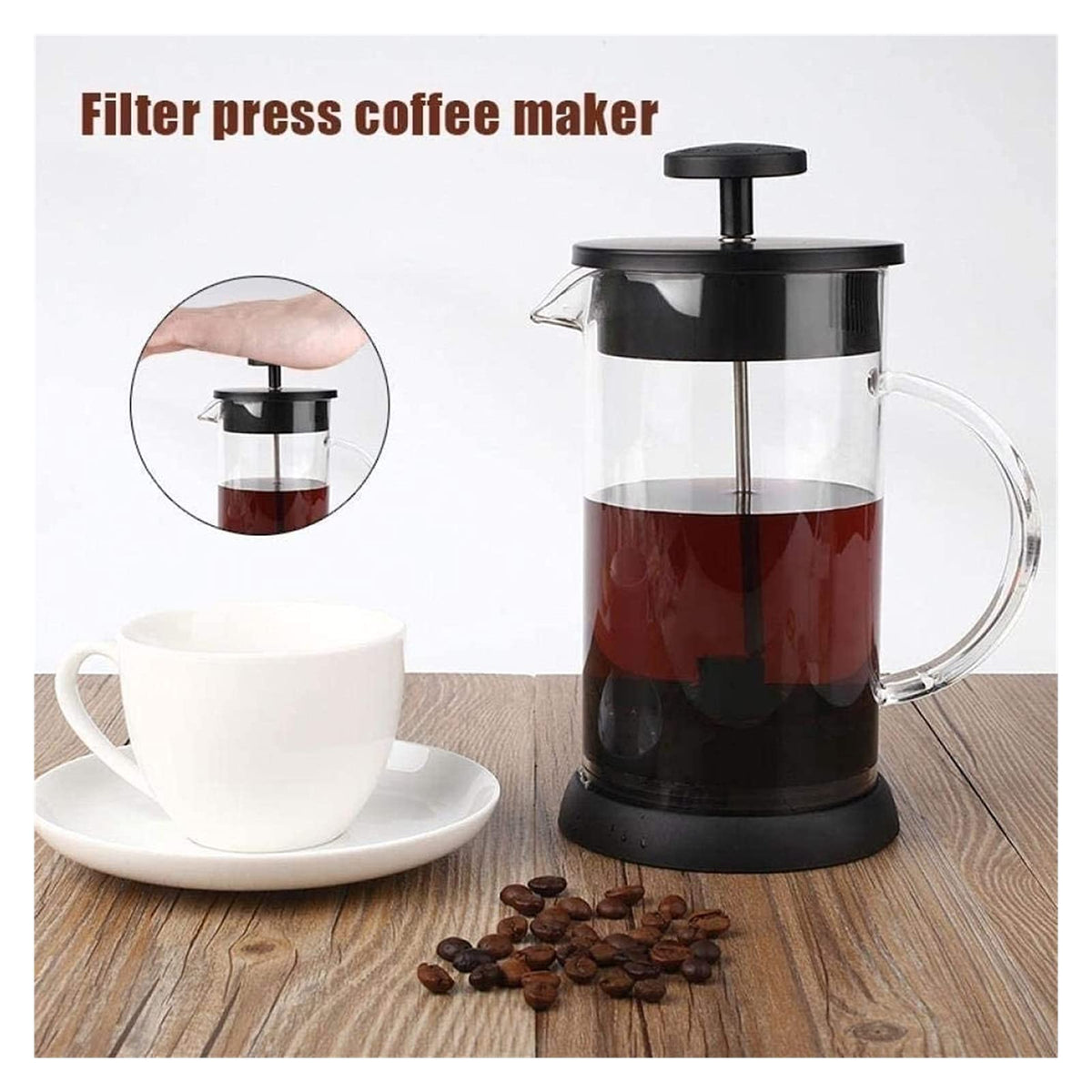 34 Oz Stainless Steel French Coffee Press with Triple Filters S611