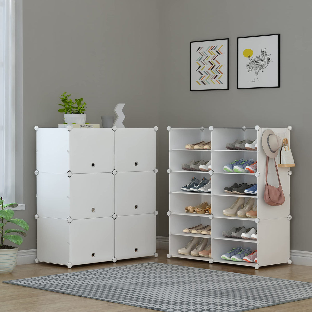 24 Pair Modular Shoe Rack Organizer U1930