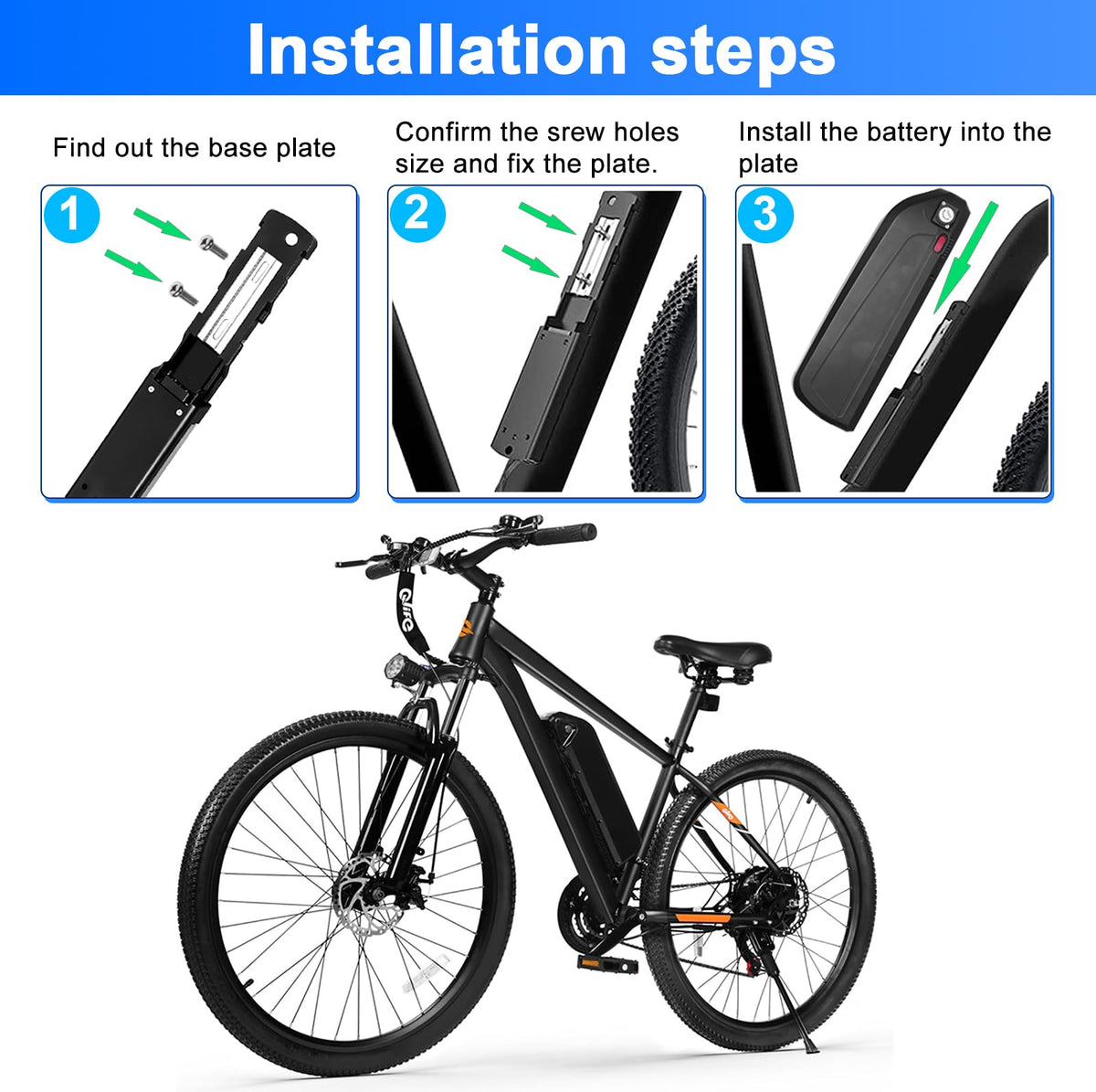 48V 13Ah Lithium Ebike Battery with 30A BMS Q2106