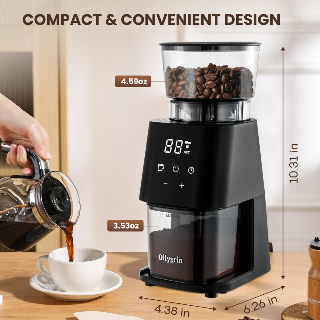 Electric Conical Burr Coffee Grinder, 30 Grind Settings, Black H625