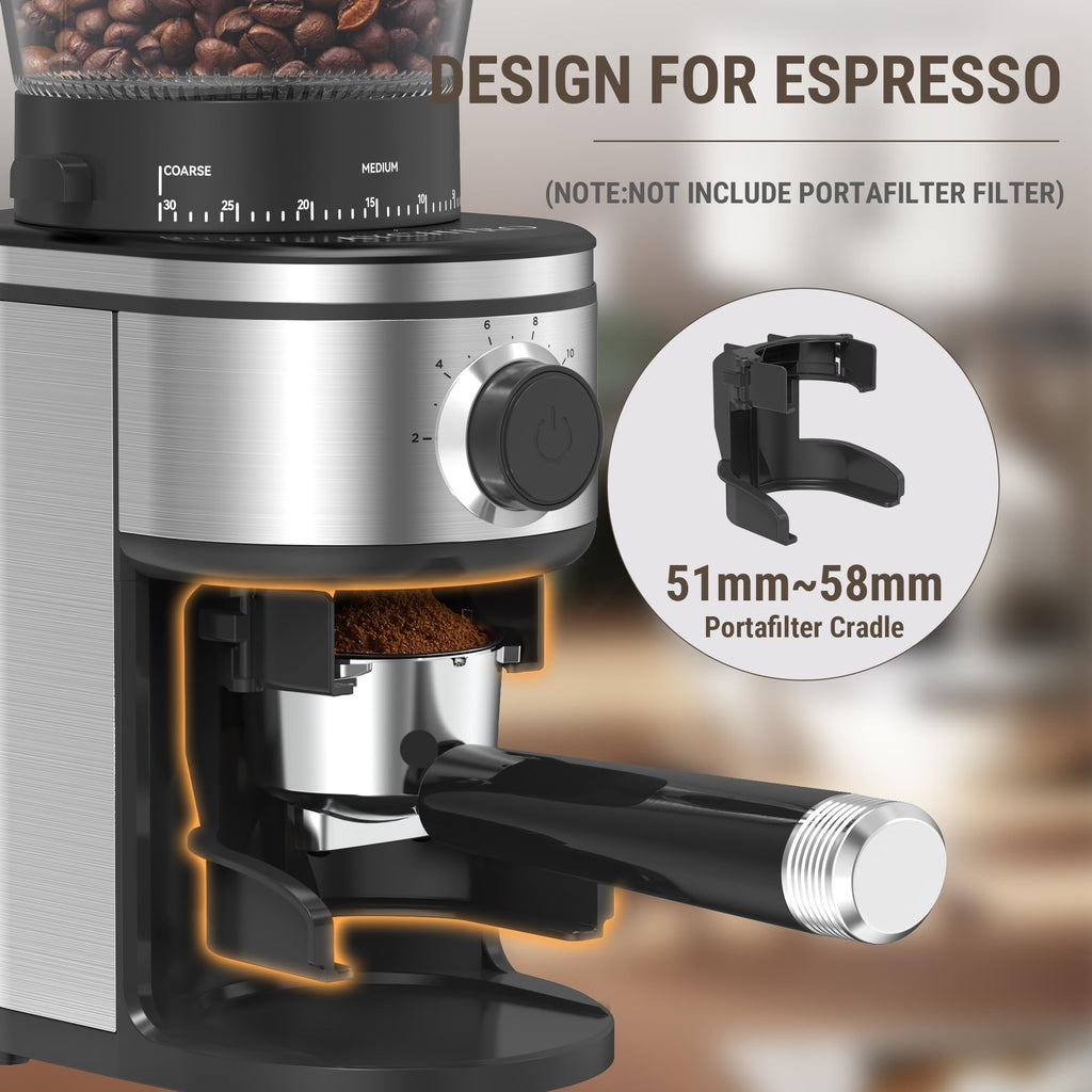 Electric Conical Burr Coffee Grinder with 30 Grind Settings Q7091