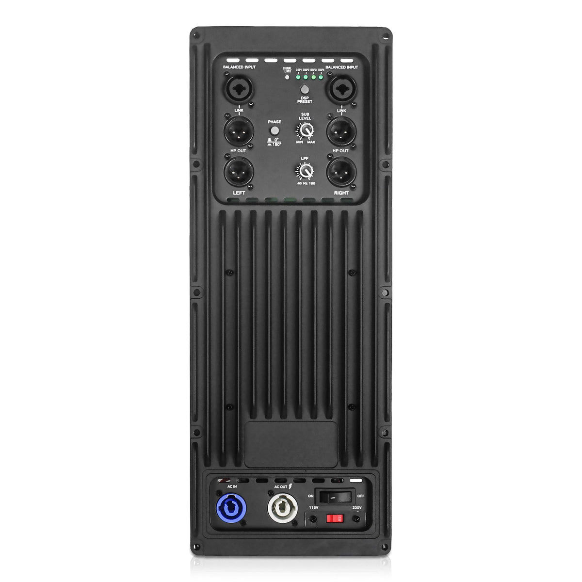 18" 1600W Powered PA/DJ Subwoofer with Class-D Amplifier, Birch Plywood, Black F221