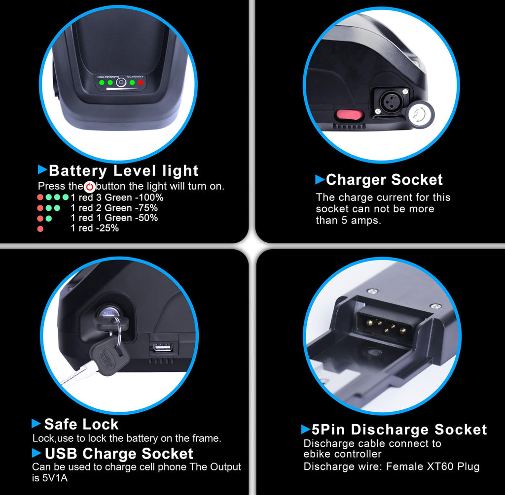 48V 13Ah Lithium Ebike Battery with 30A BMS Q2106