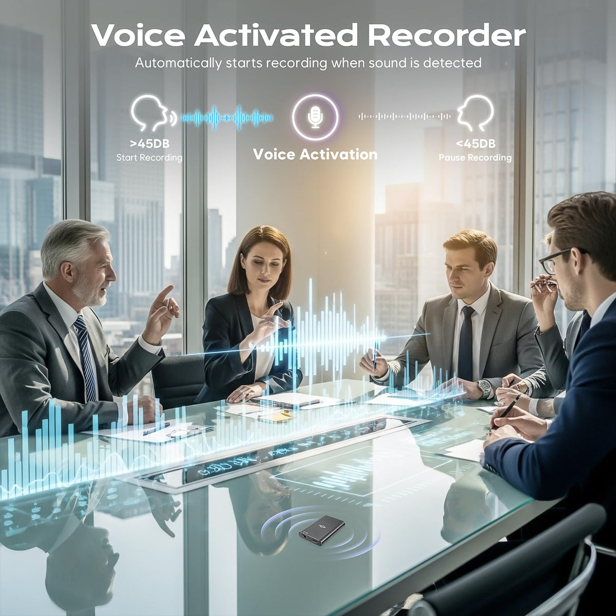 64GB Magnetic Voice Activated Recorder with Noise Reduction Y621