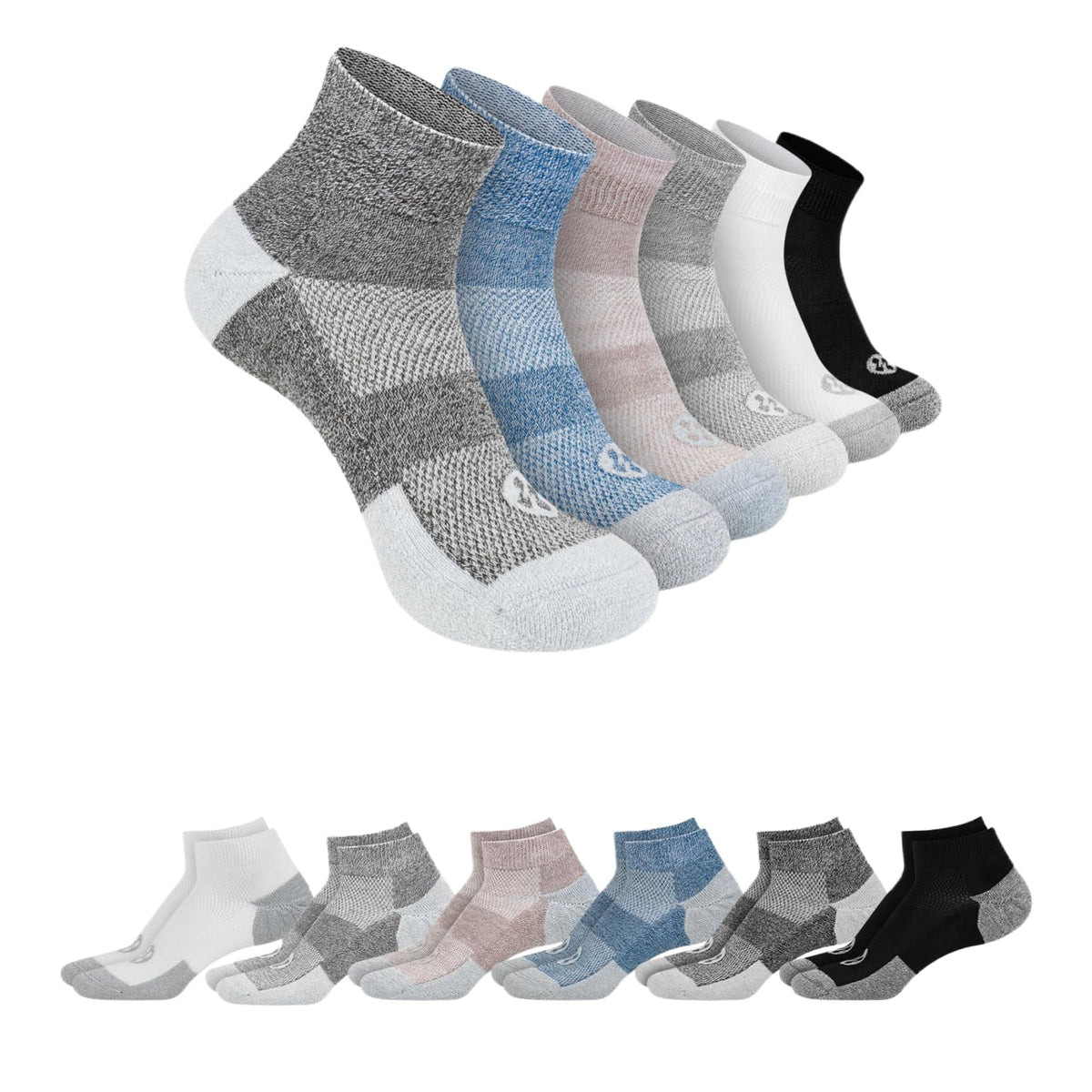 Diabetic Socks for Men, 12 Pairs Ankle & Low Cut Size 9-15 S4196