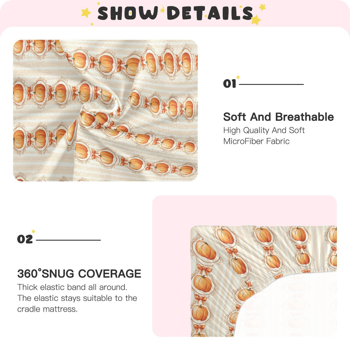 Soft Breathable Microfiber Crib Sheet A705107