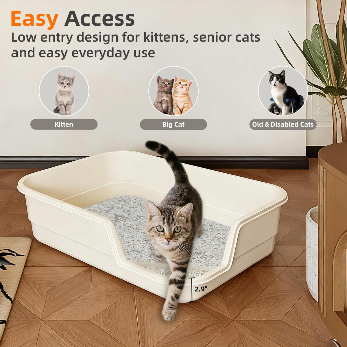 Extra Large Low Entry Cat Litter Box I619331
