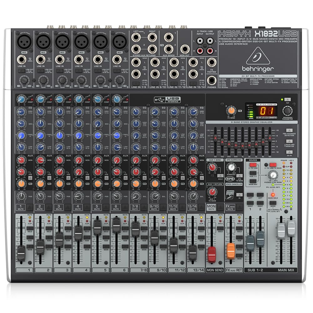 18-Input 3/2-Bus Mixer with Mic Preamps & Compressors S8702