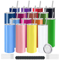 16 Pack 20oz Stainless Steel Insulated Tumblers with Lid and Straw E7263