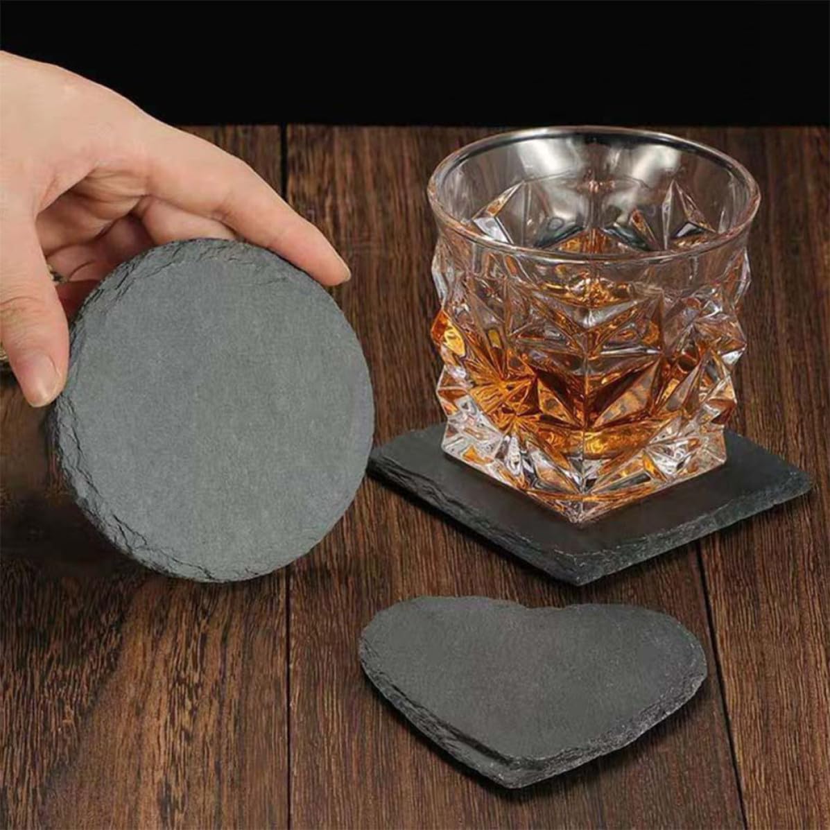 Natural Stone Cup Coaster Set with Non Slip Bottom K670809