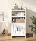White Small Bathroom Storage Cabinet with 2 Doors and Shelves G646668