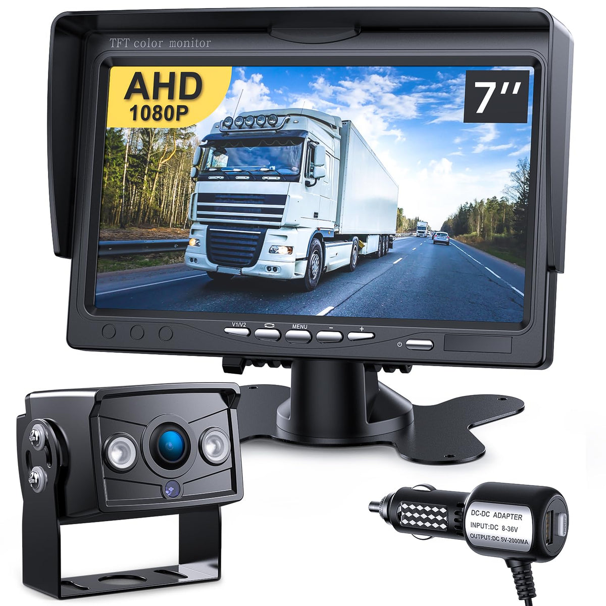 Wired RV Backup Camera with 7" 1080P IPS Monitor U28964