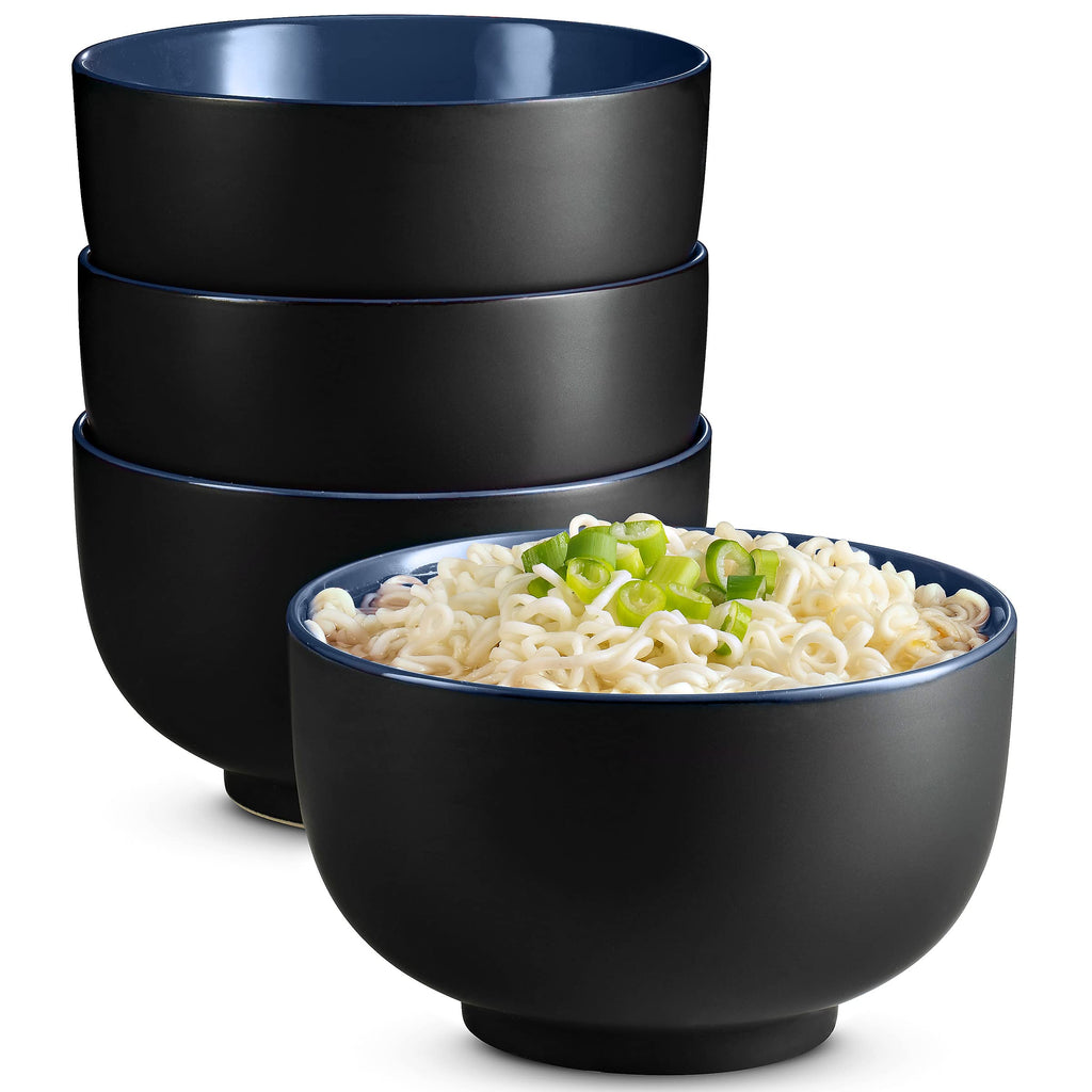 Ceramic Japanese Noodle Bowl Set, 34 oz, Set of 4 V921826