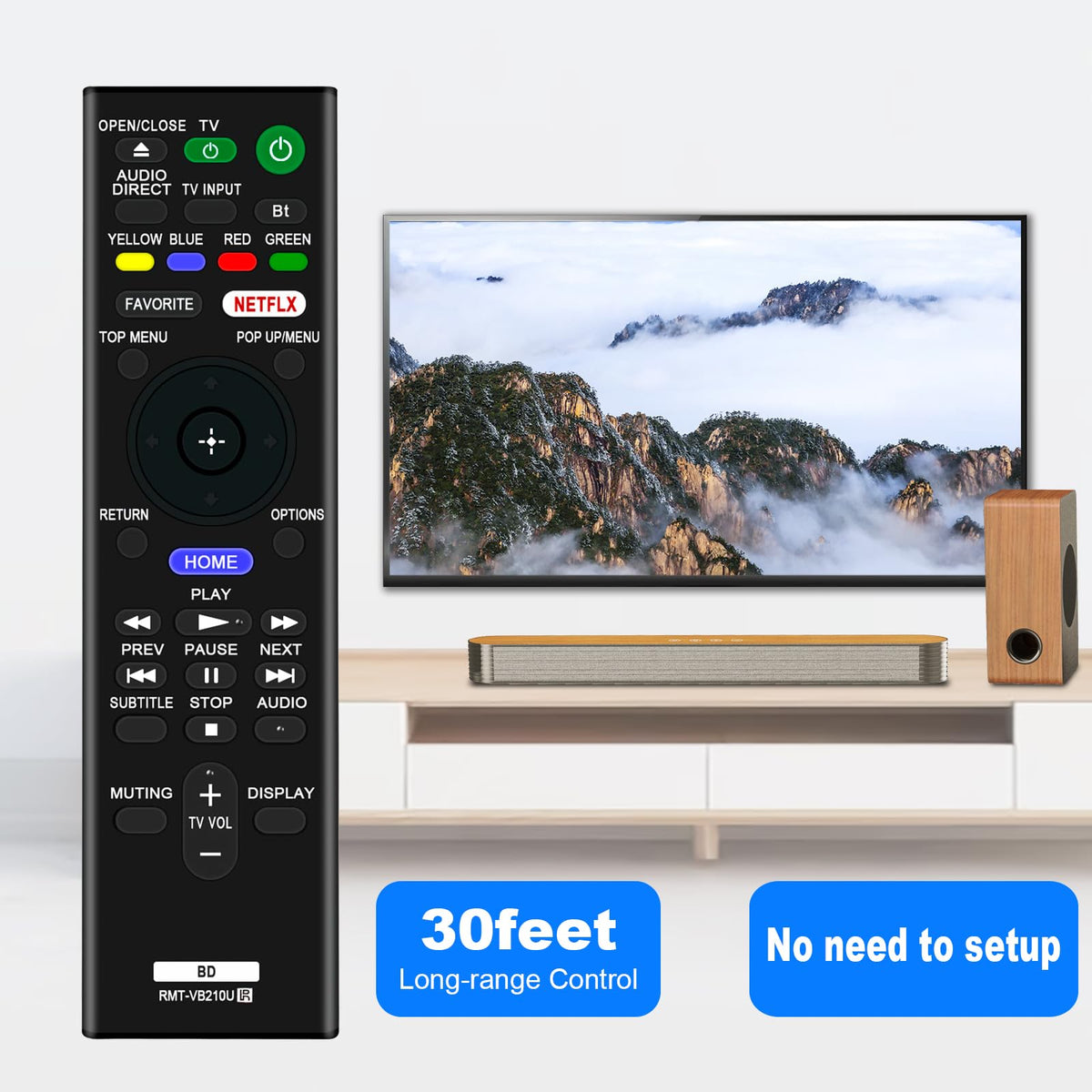Replace Remote Control for Sony 4K Ultra HD Blu-ray Player U398
