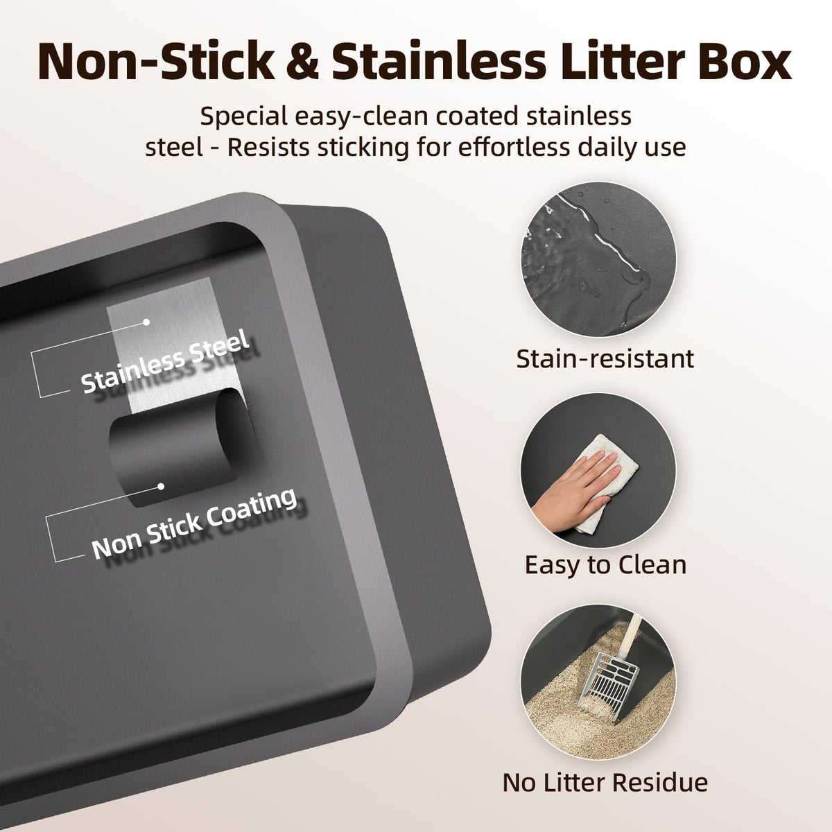 Stainless Steel Cat Litter Box with Lid X738