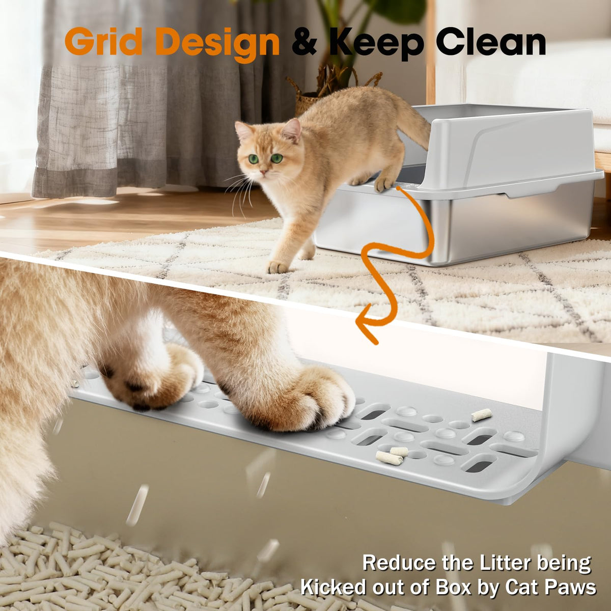 Stainless Steel Litter Box with Lid V547693