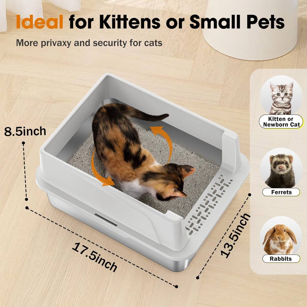 Stainless Steel Litter Box with Lid V547693