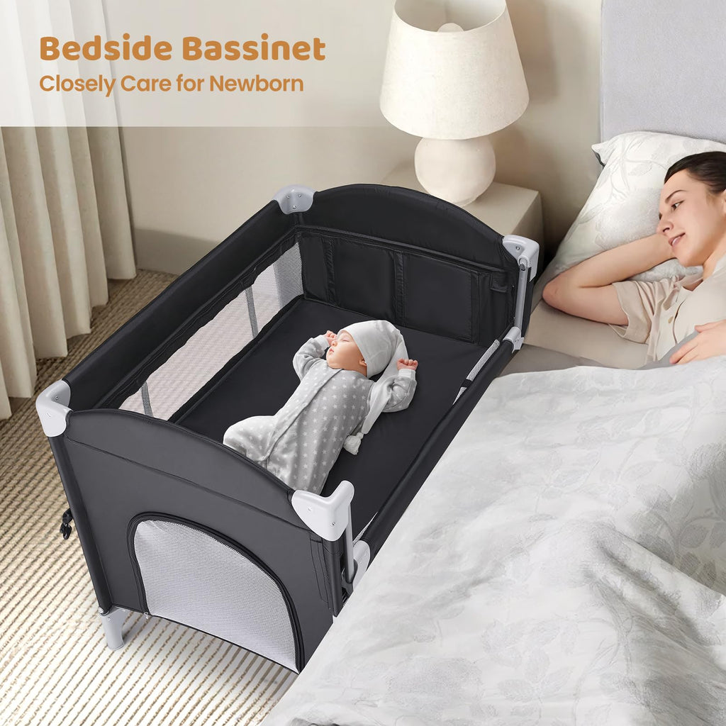 5-in-1 Pack and Play with Bassinet, Changing Table and Portable Crib F75636