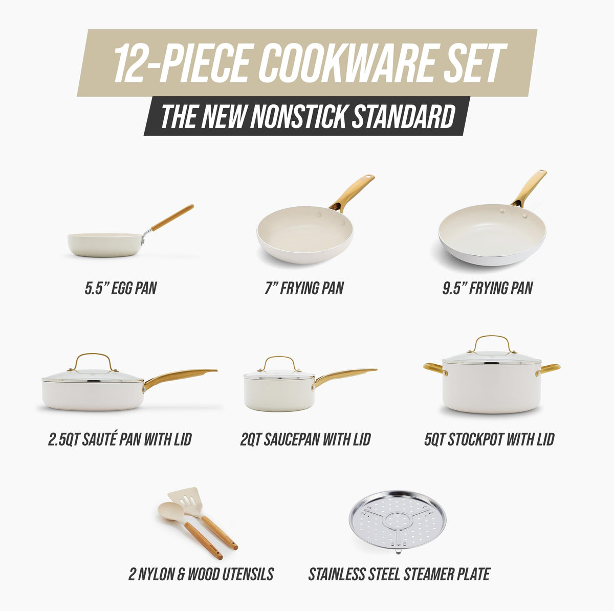 12 Piece Nonstick Ceramic Cookware Set C93074