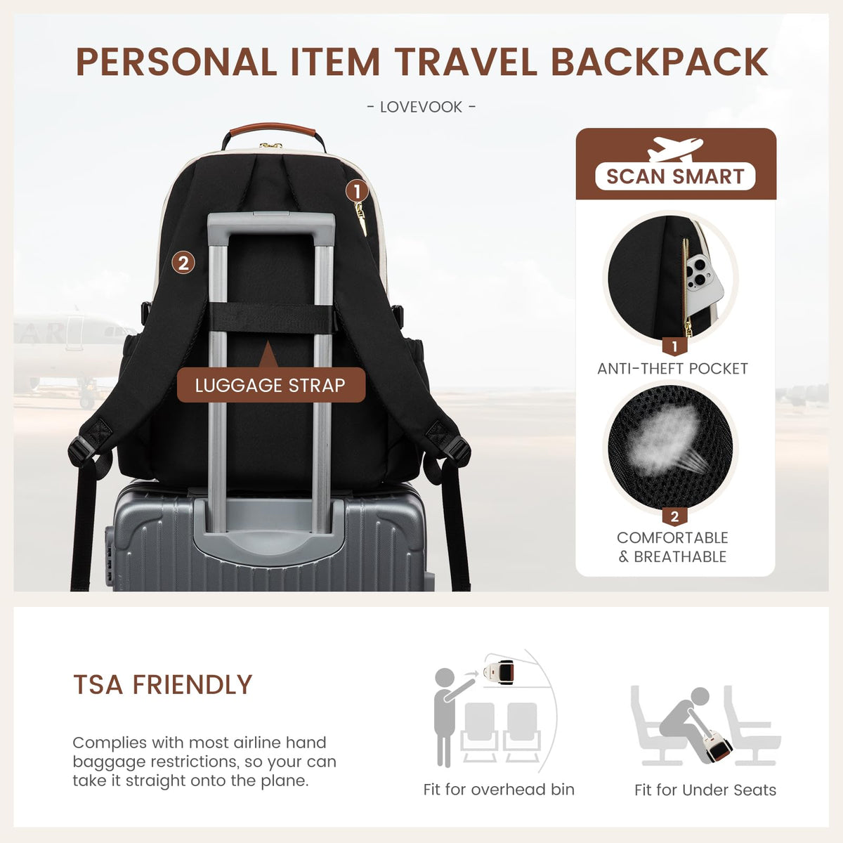 15.6 Inch Laptop Backpack with Pouch Pocket P2039