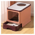Foldable Cat Litter Box with Lid and Scoop I950