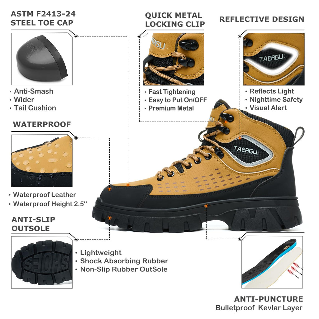 Steel Toe Work Boots 6" Waterproof D331