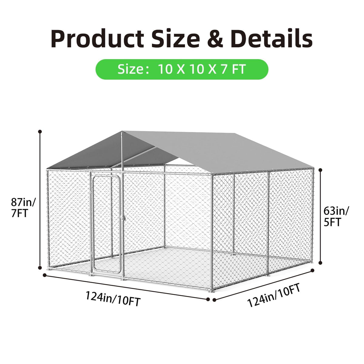 10'x10' Heavy Duty Outdoor Dog Kennel L378