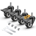 2 inch Total Locking Stem Caster Wheels Set of 4 Black E517571