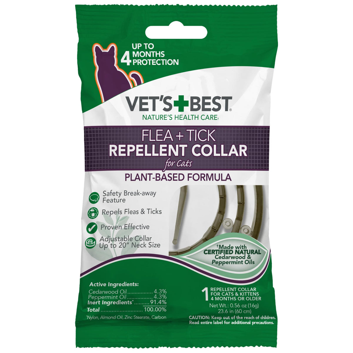 Adjustable Flea & Tick Repellent Cat Collar Q549611