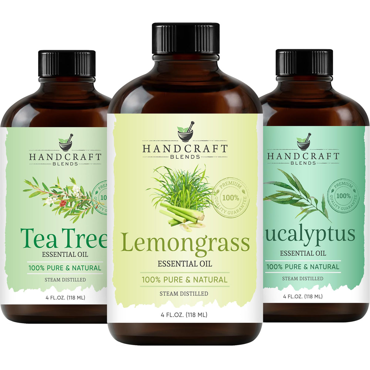 Eucalyptus Tea Tree and Lavender Essential Oil Set 4 Fl. Oz K112645