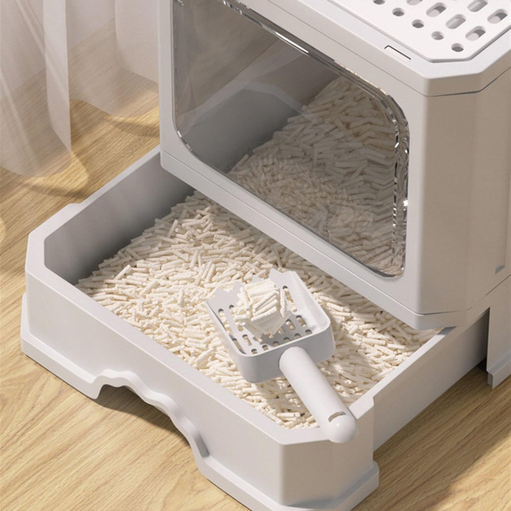 Foldable Cat Litter Box with Lid and Scoop I950