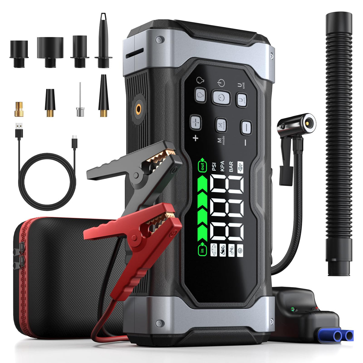 12V Portable Car Jump Starter with 150PSI Air Compressor O674141