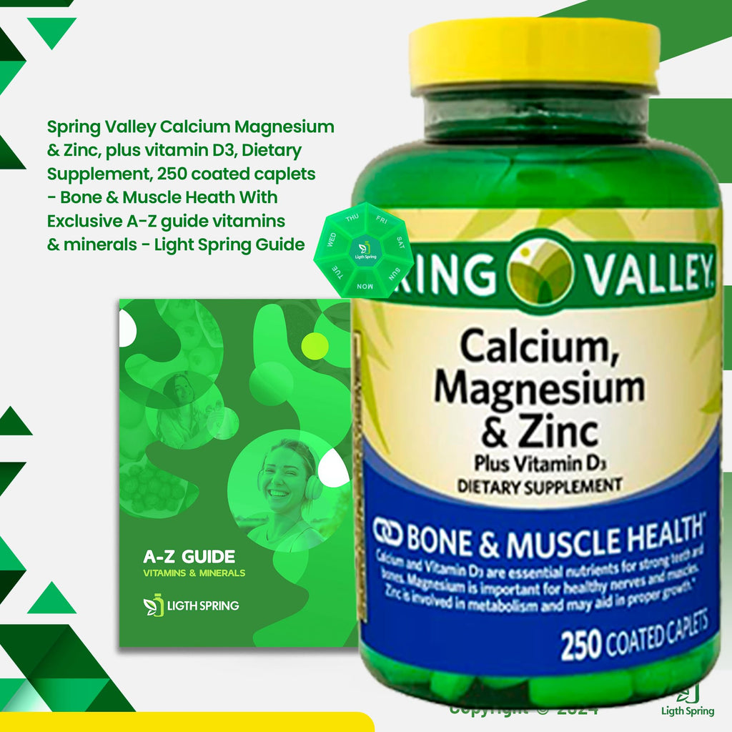 Calcium, Magnesium, Zinc & Vitamin D3 Dietary Supplement, 250 Caplets (2 Pack) C94682
