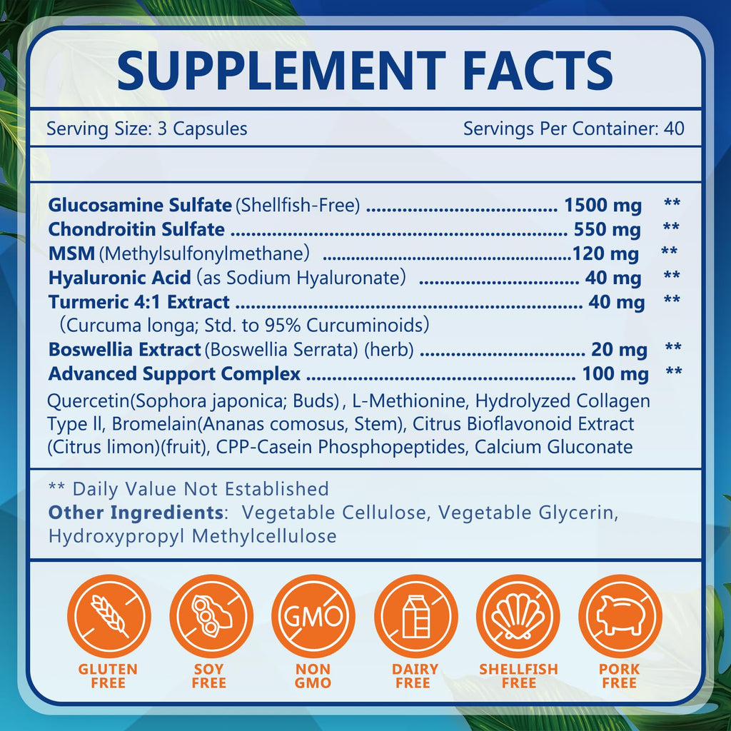 Probiotics with Glucosamine Chondroitin MSM Joint Support Supplement W219563