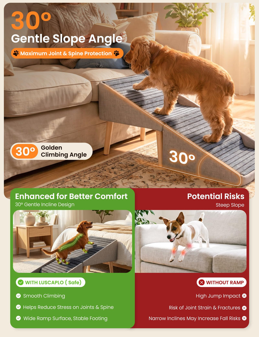 Dog Ramp and Pet Stairs 19" H H866588