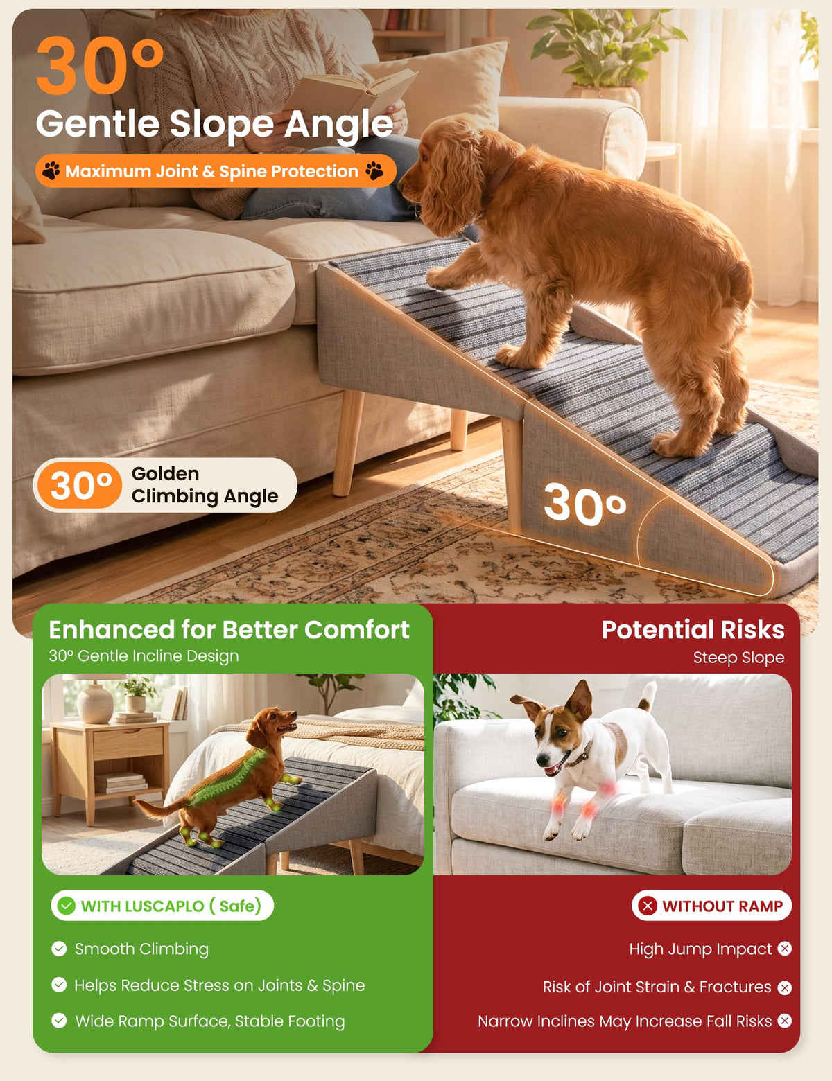 Dog Ramp and Pet Stairs 19" H H866588