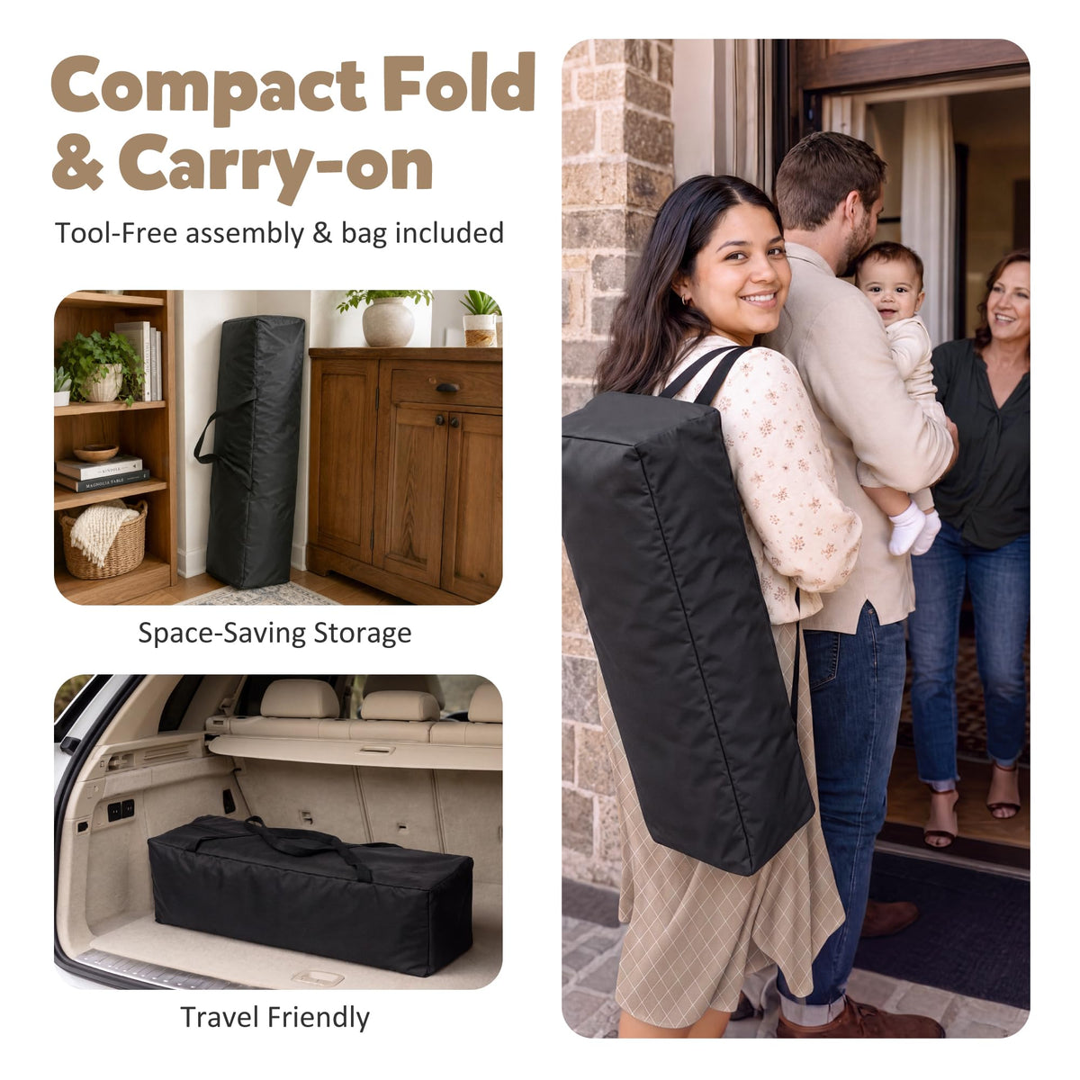 4 in 1 Foldable Pack and Play with Bassinet & Changing Table K8495