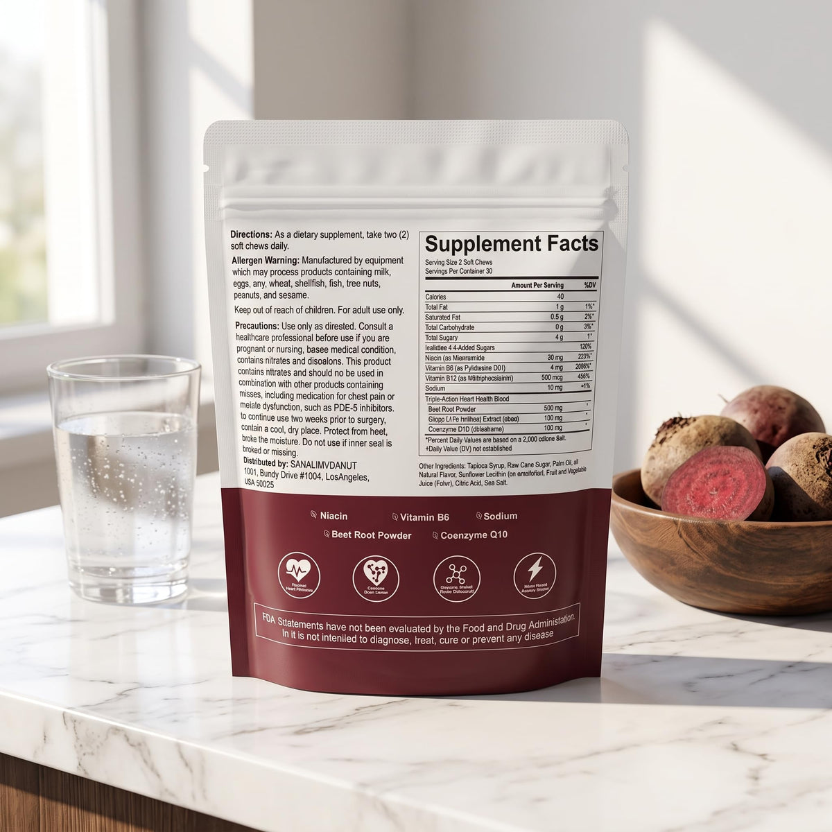 Beet Root Chews 500mg 60 Chews C605894